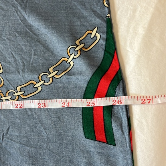 Gucci print fabric, handmade dress ,very large. 48” L x 26” w scoop neck 5” arms - Picture 5 of 5